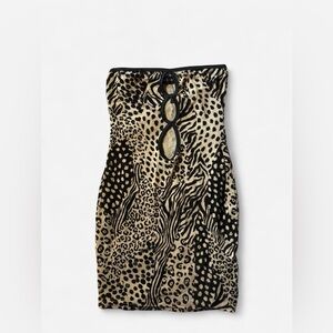 PrettyLittleThing leopard print mini dress Sz 6